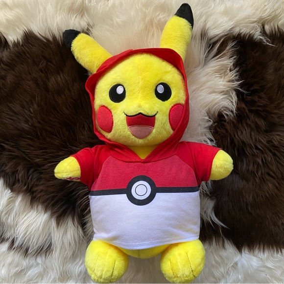 POKÉMON 18” Build A Bear Exclusive 2019 Cotton Candy Scented Pikachu With Hoodie - Picture 1 of 7